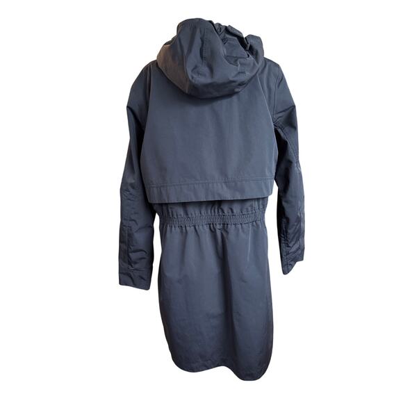 Athleta Rainout Sz XLT Black Rain Jacket Pockets Zip Hood Drawstring Tall | EUC - Picture 3 of 8
